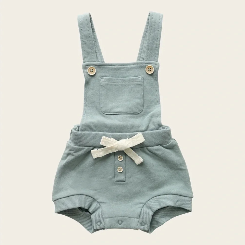 Jamie Kay Mason organic Cotton Playsuit One Piece Jumper in Lake Sea Green